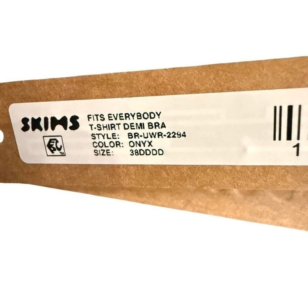 Skims Fits Everybody Tshirt Demi Bra Onyx Black 38DDDD NWT BR-UWR-2294 - Picture 5 of 5